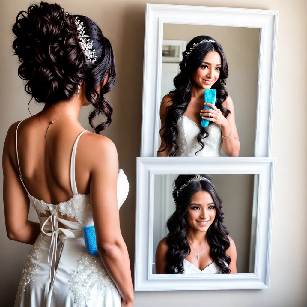 noiva espelho penteado casamento
