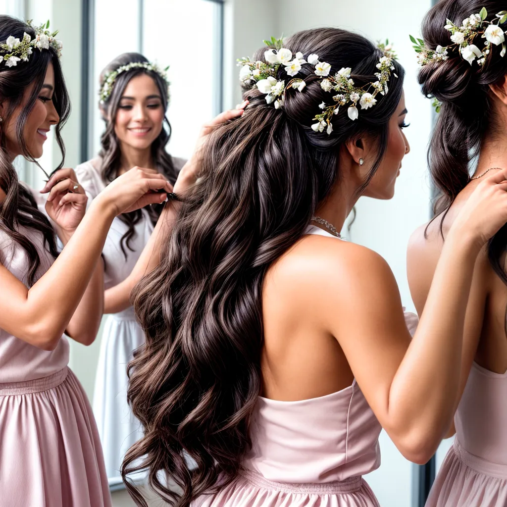 noiva cabelo flor espelho penteado