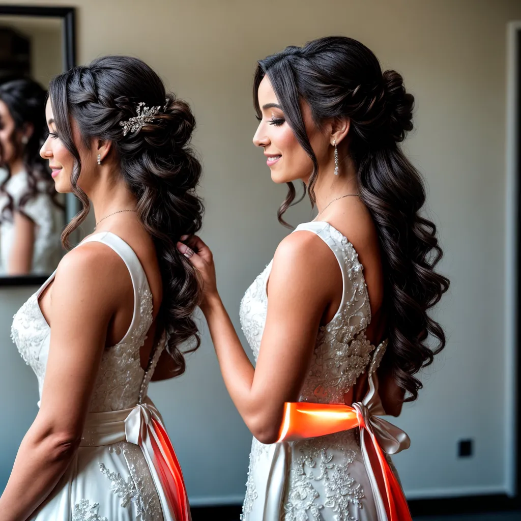 noiva cabelo penteado espelho