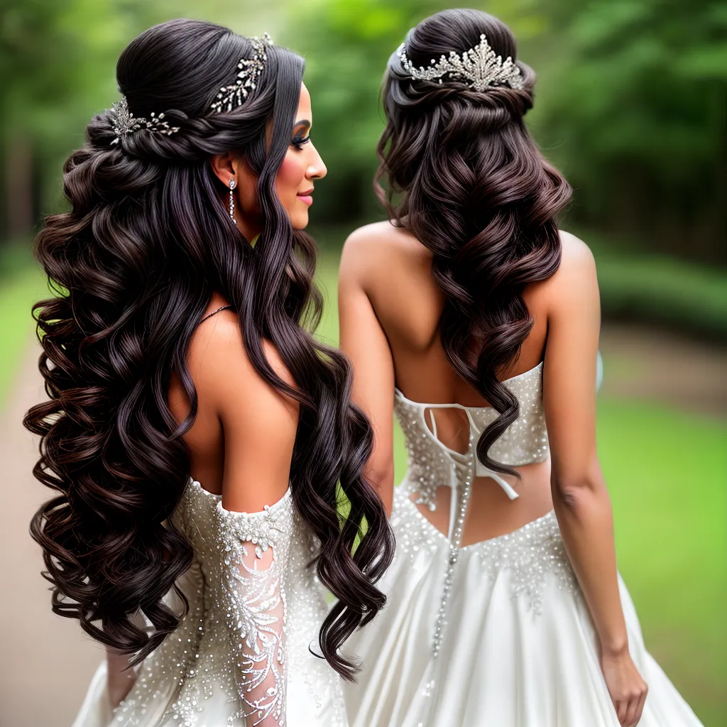 noiva cabelo longo tiara veu 2 noiva cabelo longo tiara veu 2