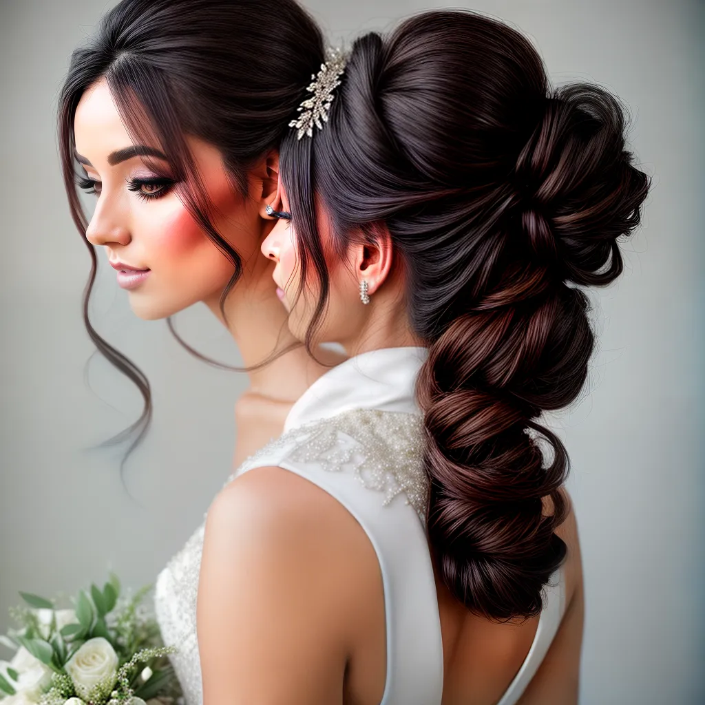 noiva moderna penteado bun acessorio