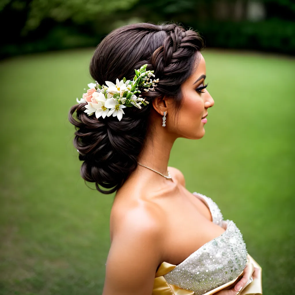 noiva penteado elegante vestido casamento
