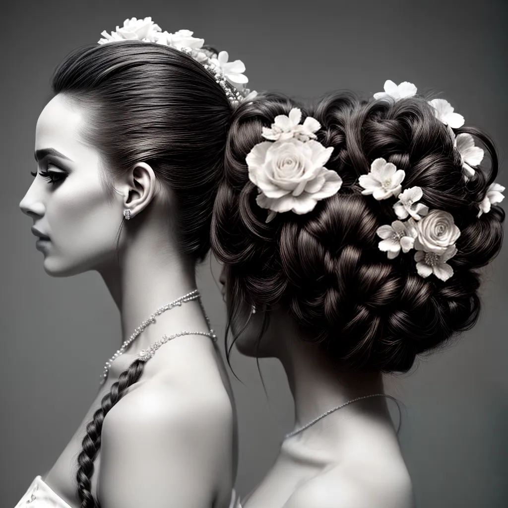 noiva penteado classico preto branco