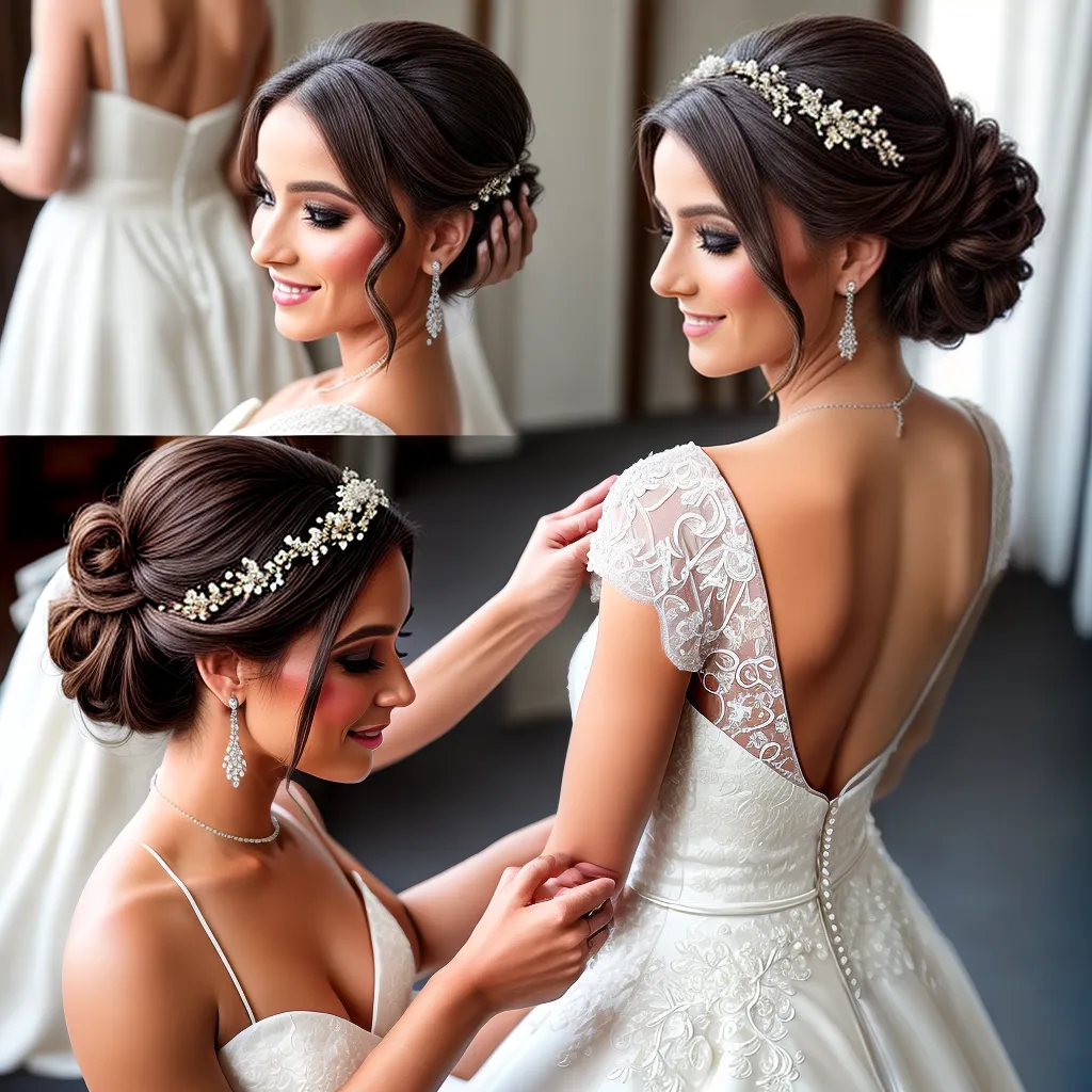 penteado noiva classico flores brancas