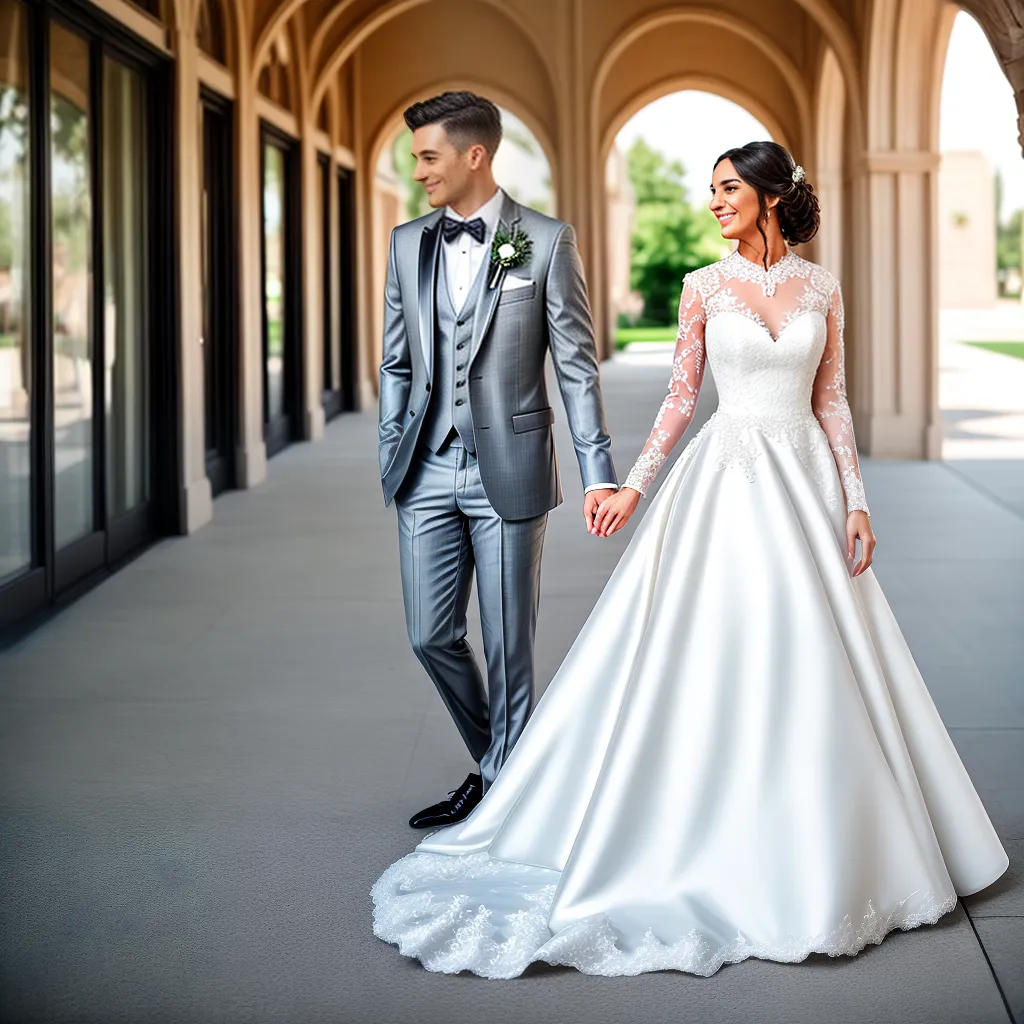 noivos elegantes vestido branco tuxedo preto