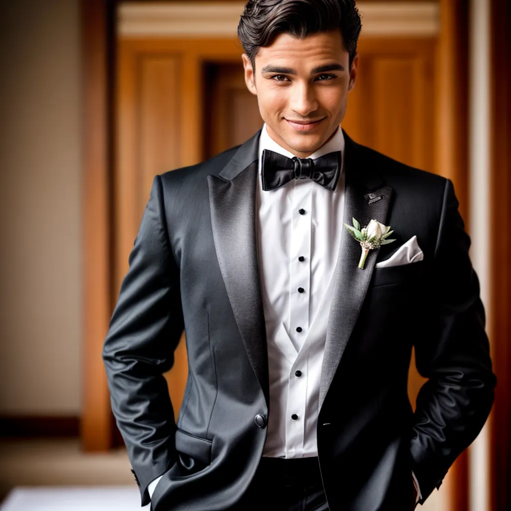 noivo elegante tuxedo sorriso feliz