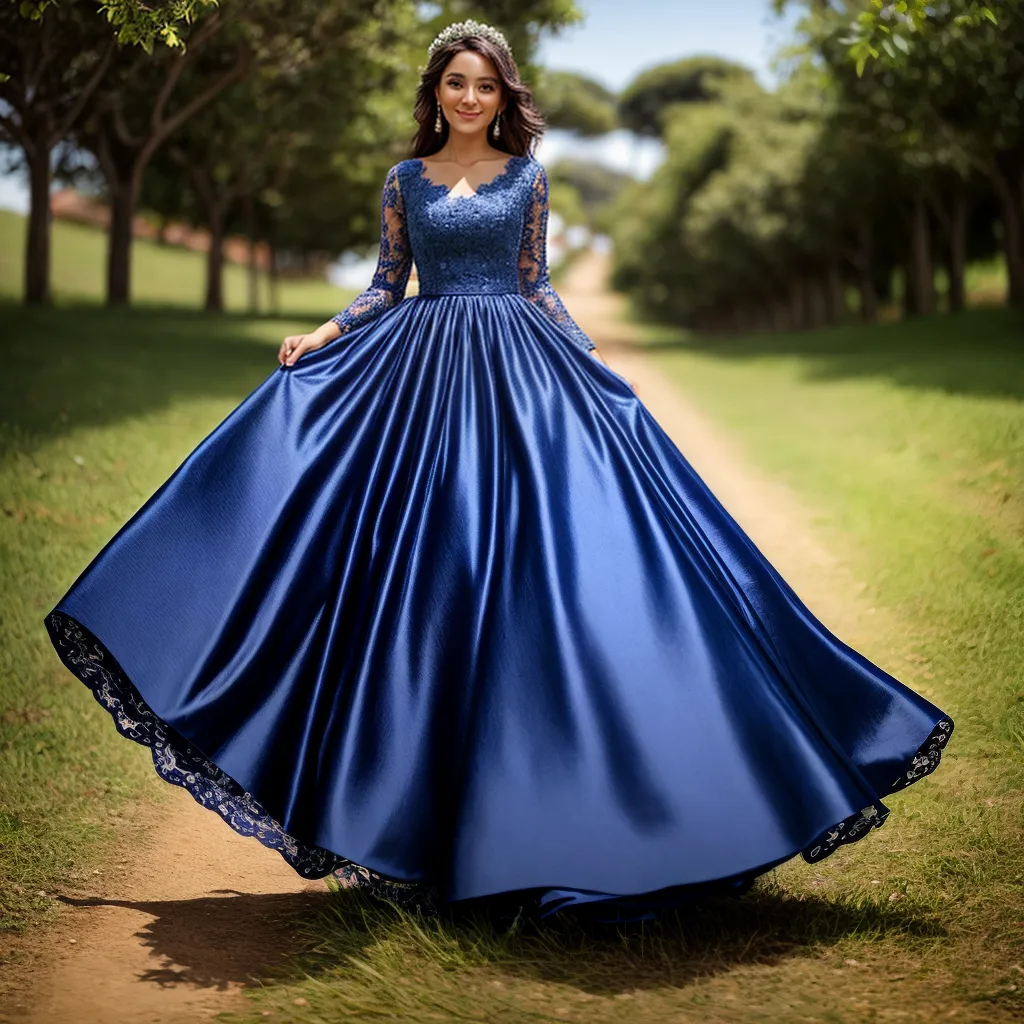 noiva vestido azul rendas buque