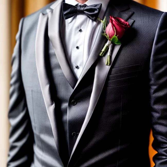 terno noivo elegante rosa boutonniere