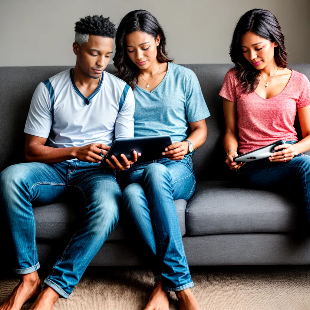 casal desconectado dispositivos digitais