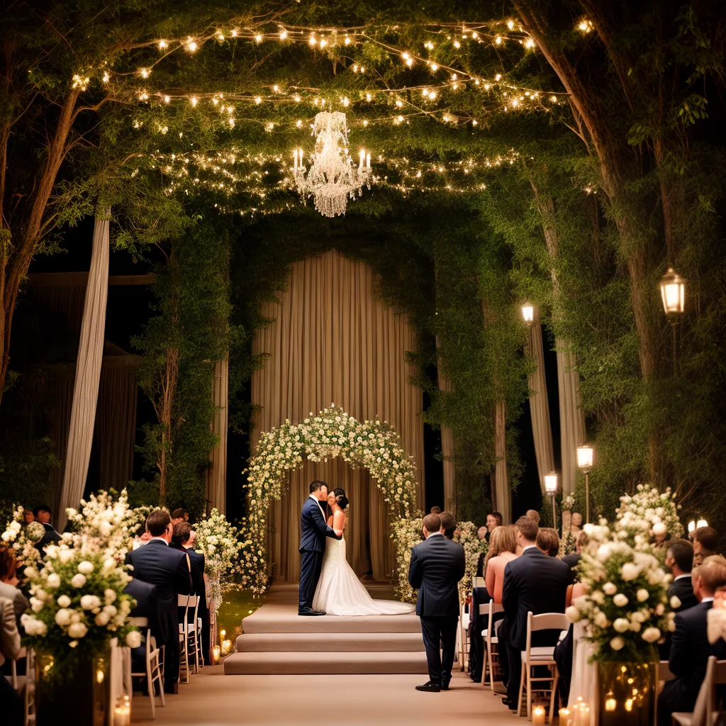 entrada cerimonia escada flores luzes