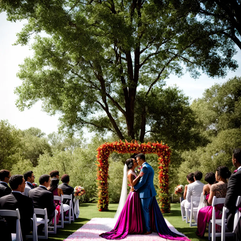casamento ao ar livre noiva colorida