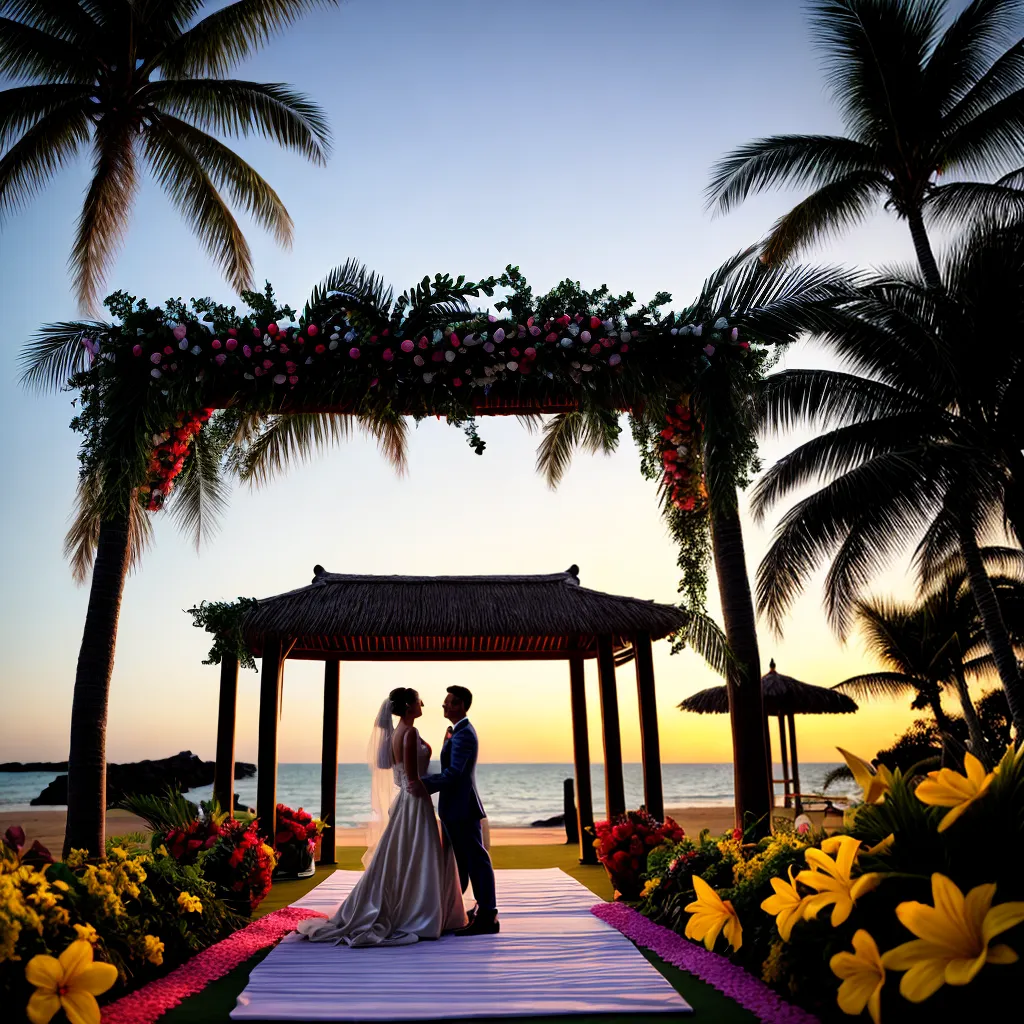 casamento praia flores palmeiras por do sol casamento praia flores palmeiras por do sol