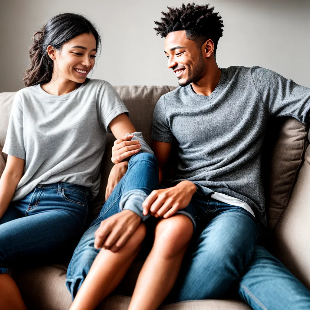 casal conversa sofa intimidade
