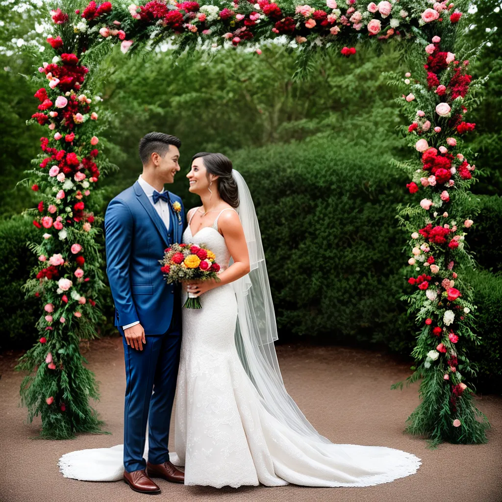 casal arco floral luzes casamento
