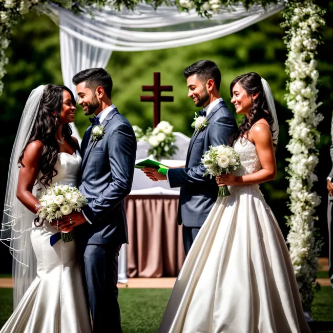 casamento no altar flores cristianismo