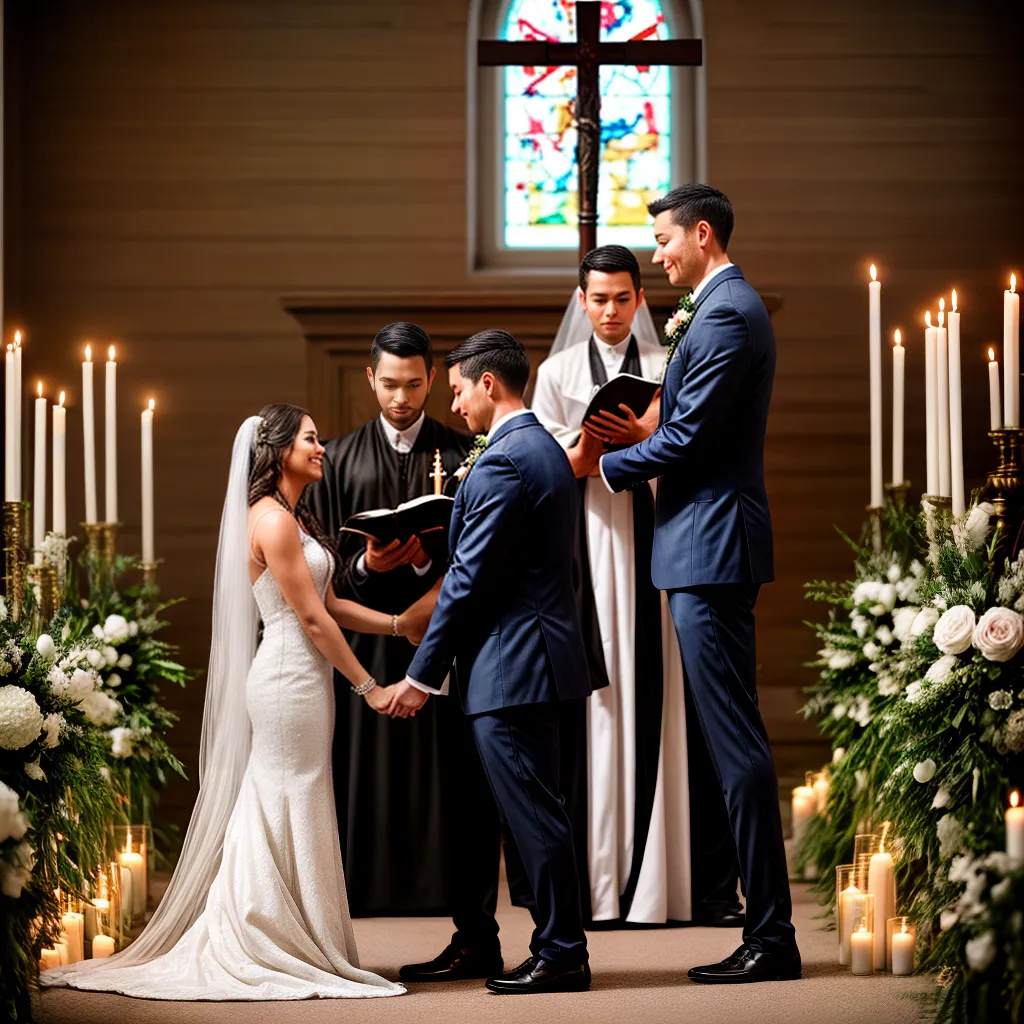 casamento altar flores casal votos