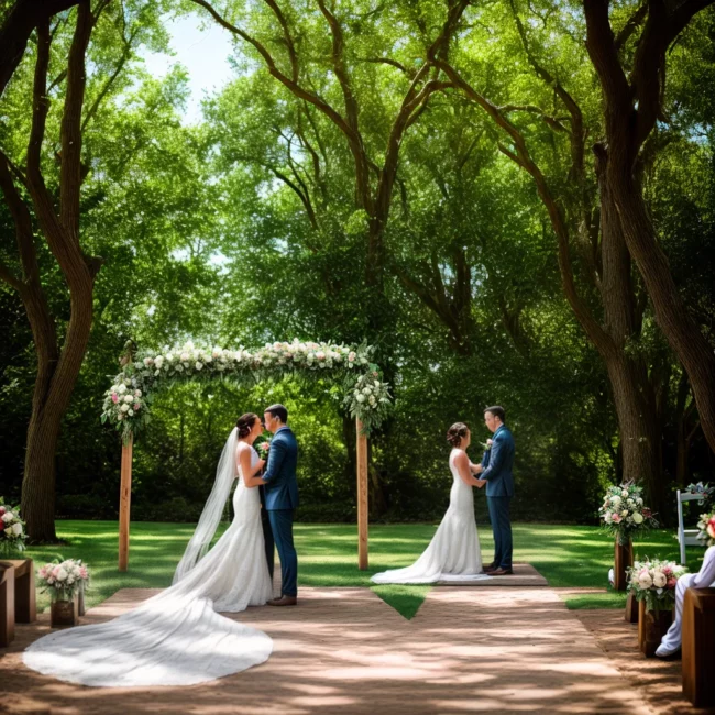 casamento ao ar livre jardim altar rustico 1