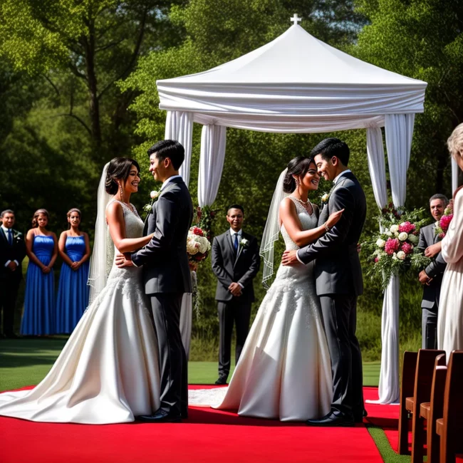 casamento ao ar livre noivos votos
