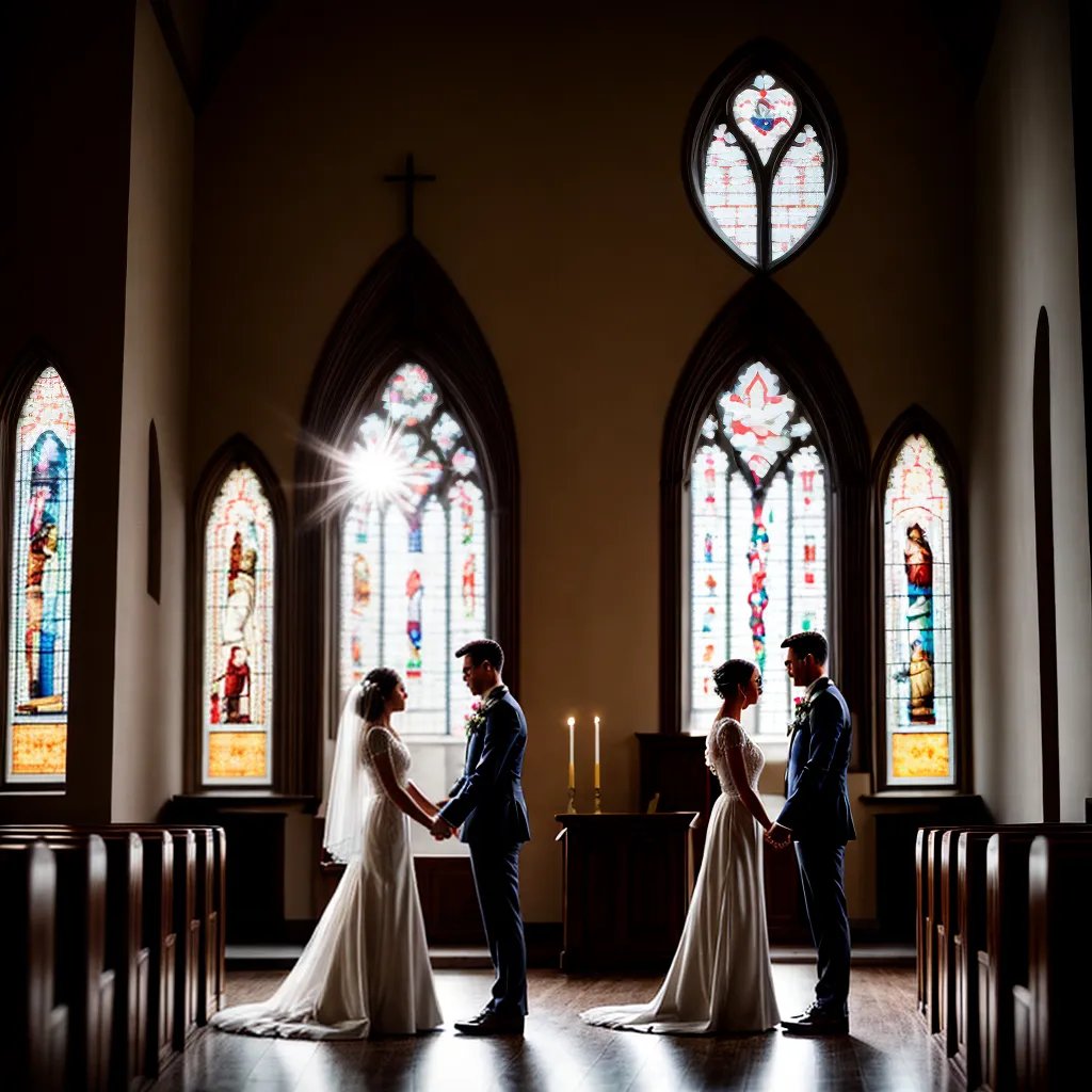 casal maos igreja luz vitral