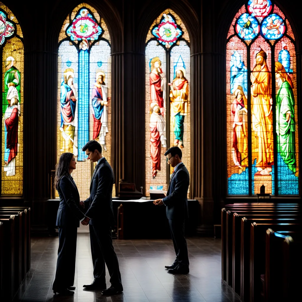 casal oracao igreja luz sol