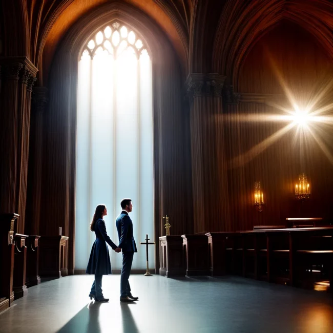 casal maos igreja luz biblia