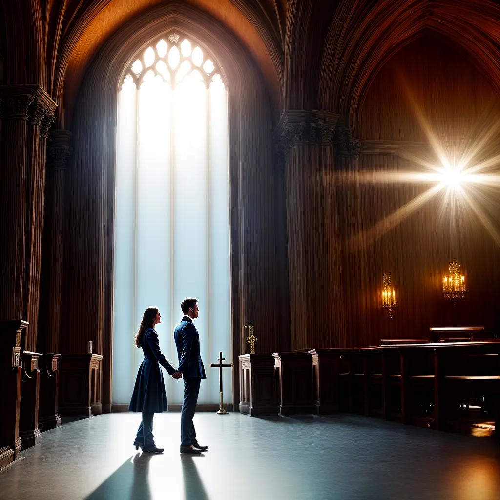 casal maos igreja luz biblia