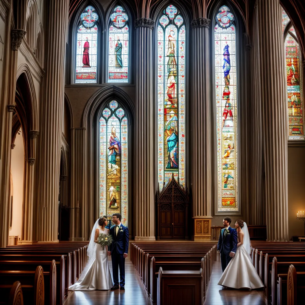 noivos igreja vitrais tradicao casamento