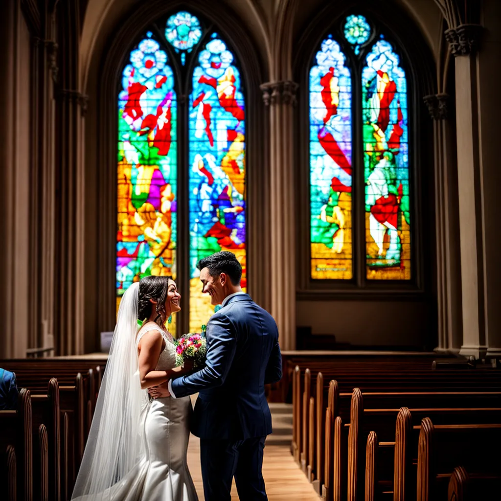 casal altar igreja vitral amor