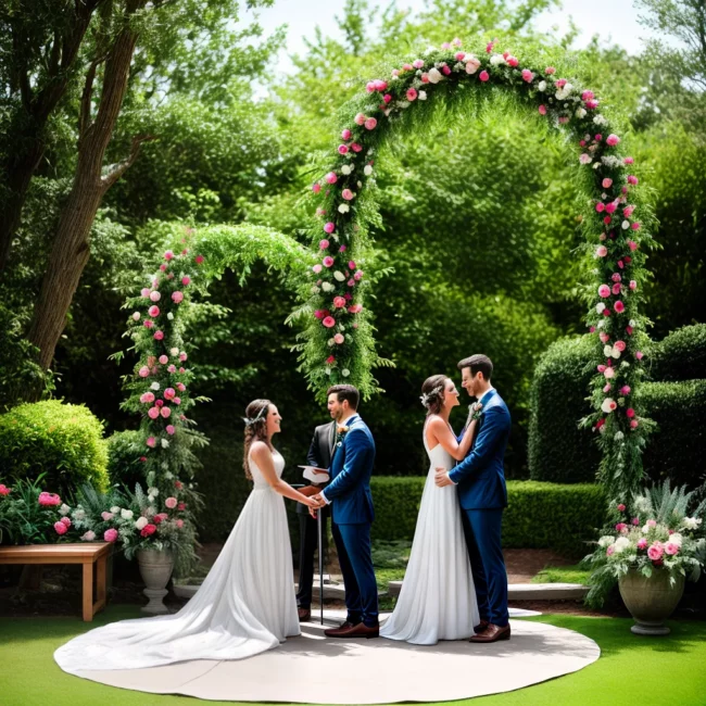 casamento jardim arco reciclado noivos