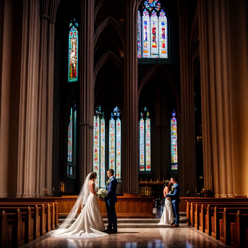casamento no altar vitrais catedral