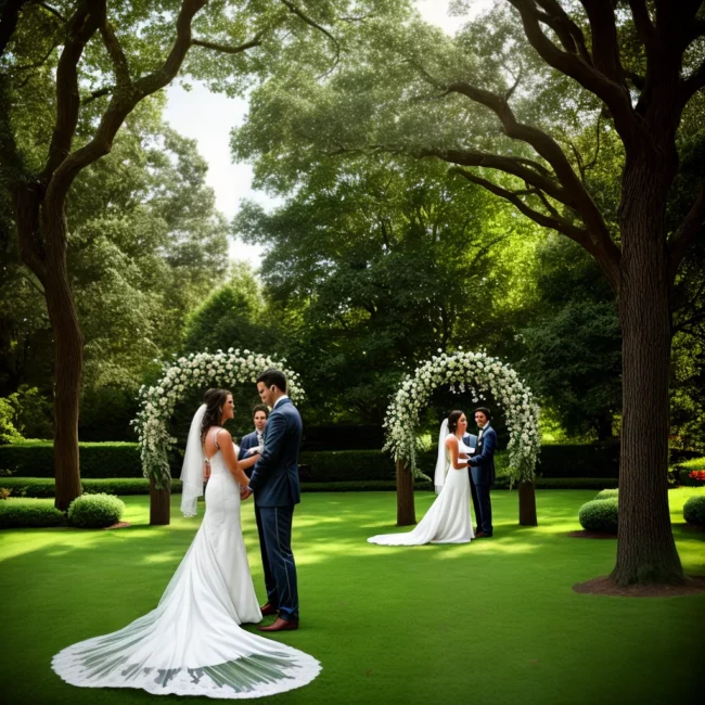 casamento jardim arco floral noivos 3