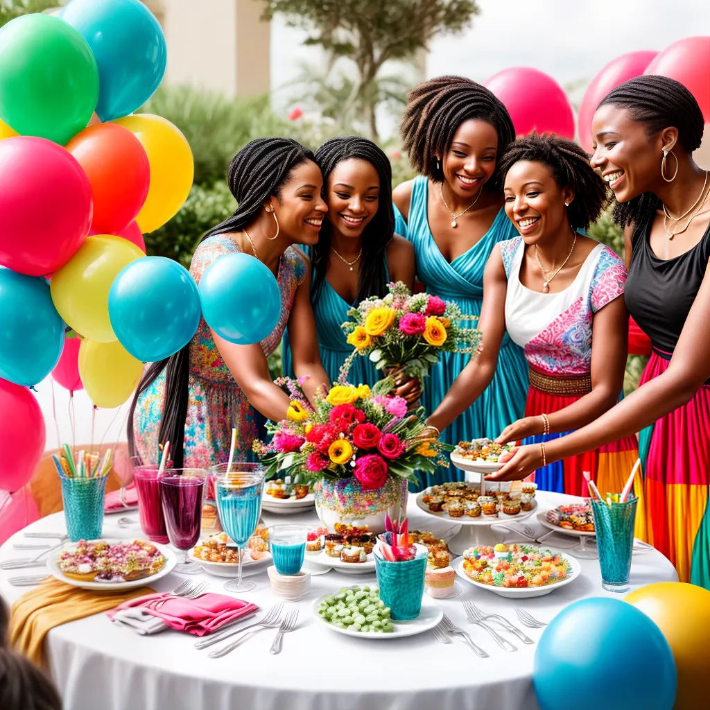 amigos diversidade mesa decorada bridal shower