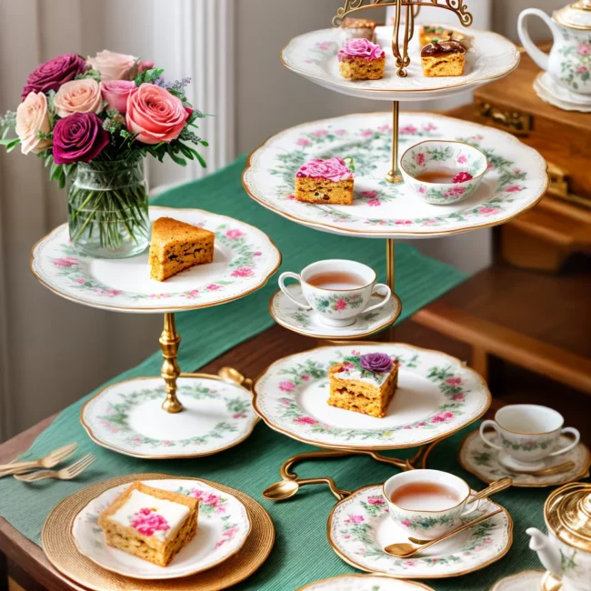 mesa cha vintage requintada flores