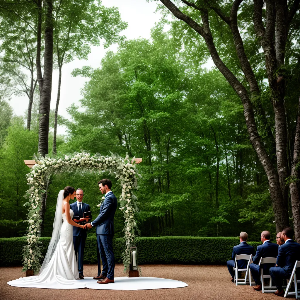 casamento ao ar livre natureza noivos elegantes