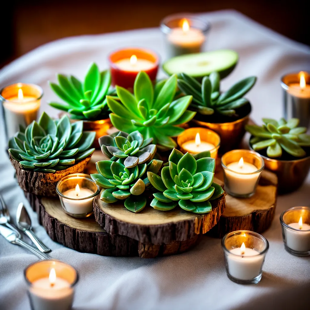 mesa casamento favores suculentas velas