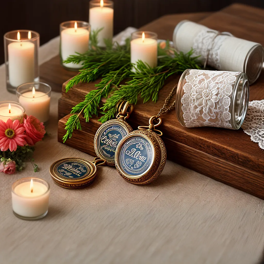 mesa casamento vintage lace velas favores