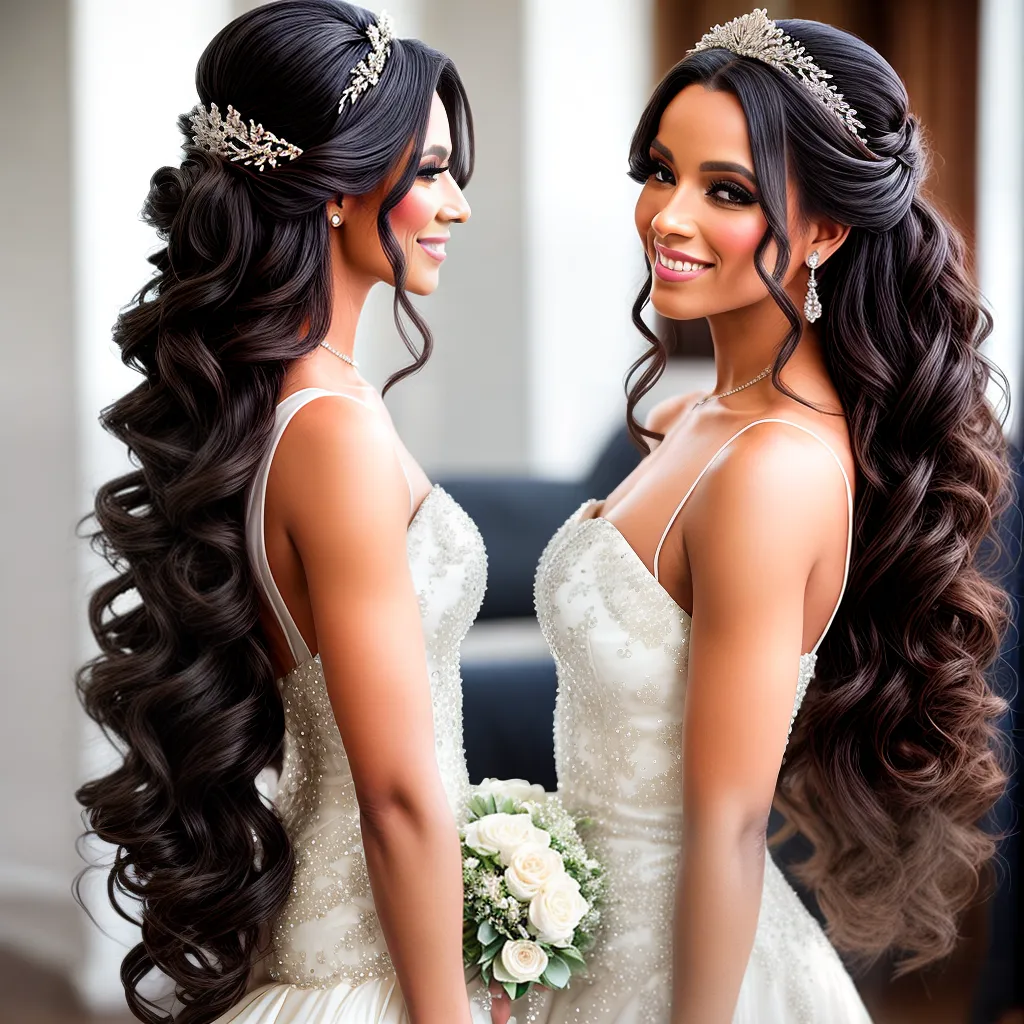 noiva glamourosa cabelo tiara sorriso