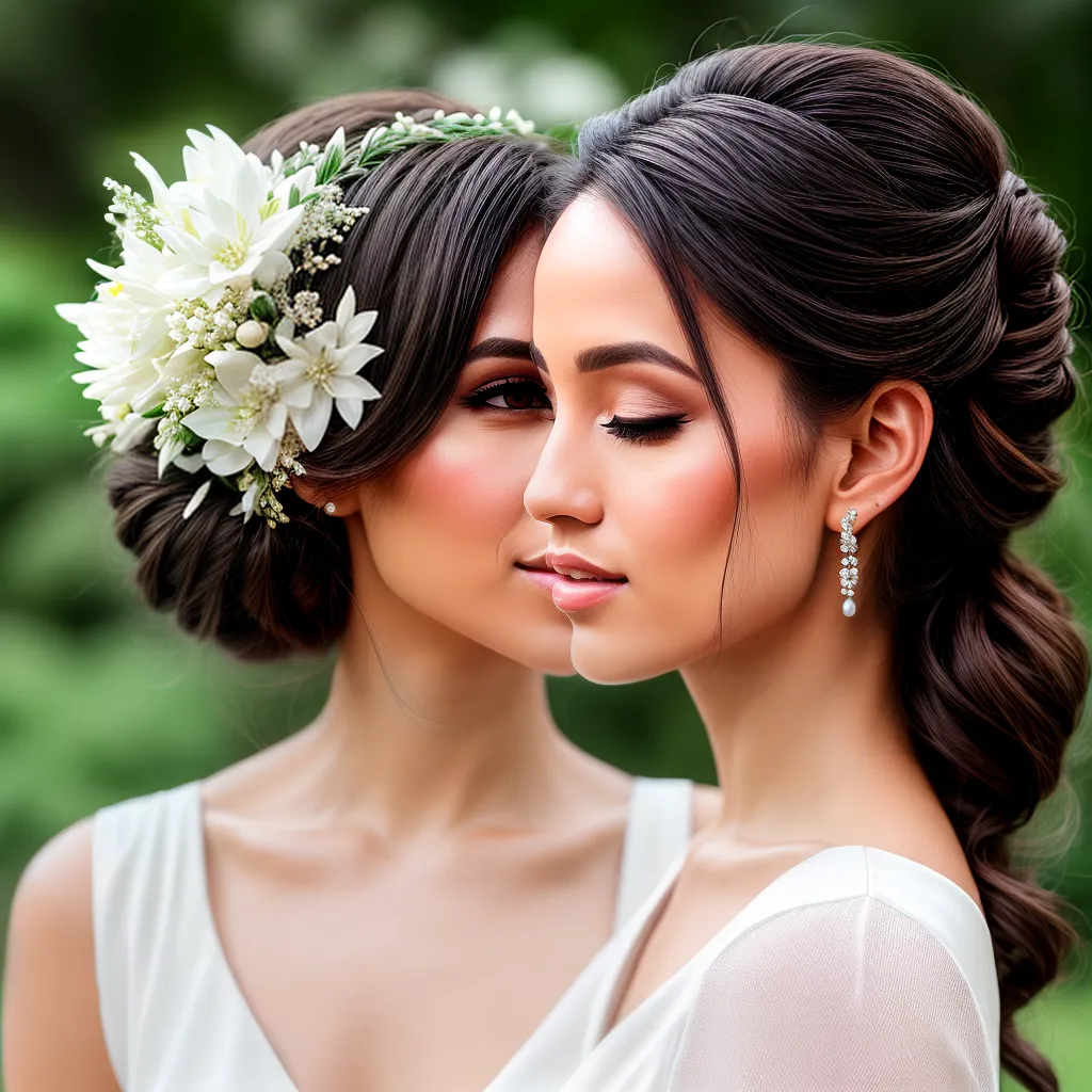 noiva penteado baixo elegante flores