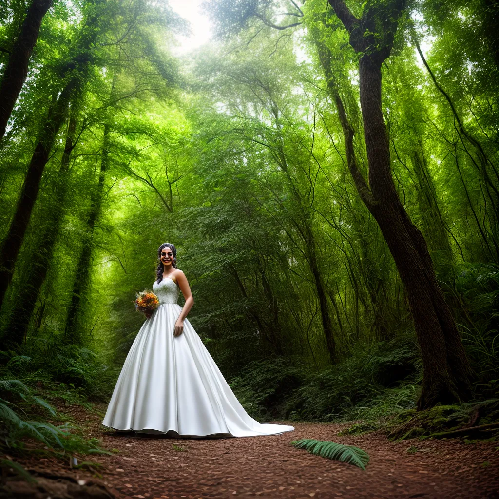 noiva vestido ousado floresta verde