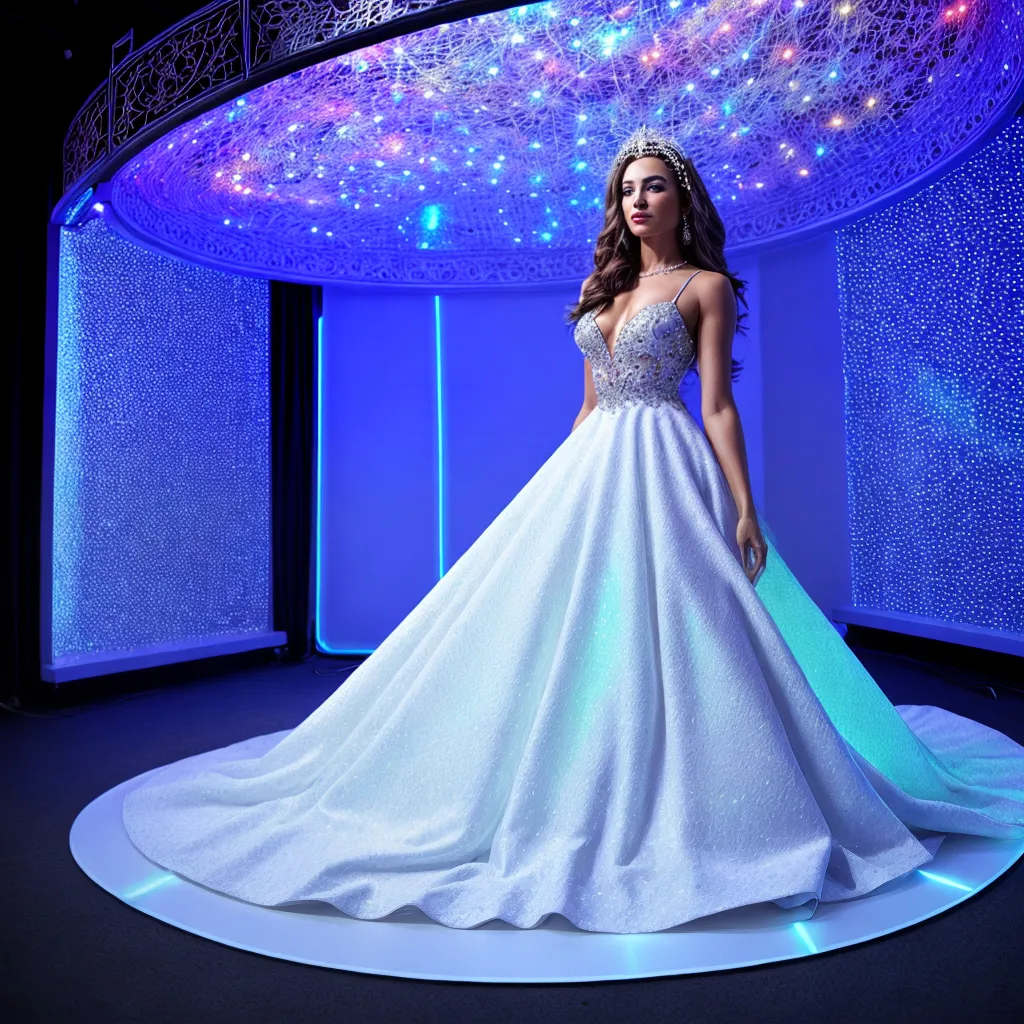 noiva futurista casamento holografico