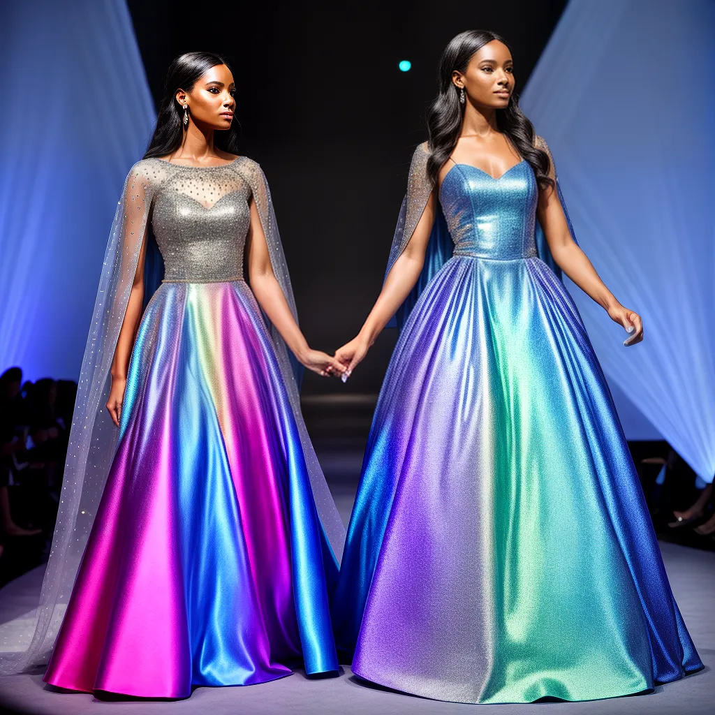 noiva vestido futurista luzes holografico