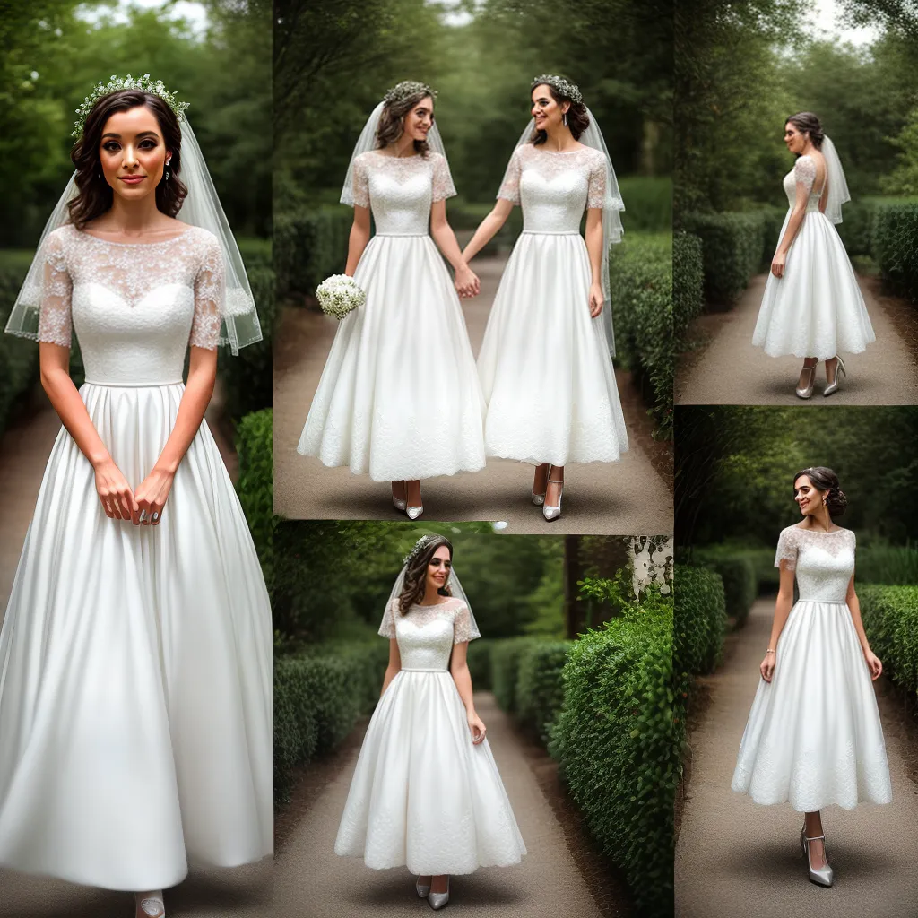 vestido noiva retro tea length 2024