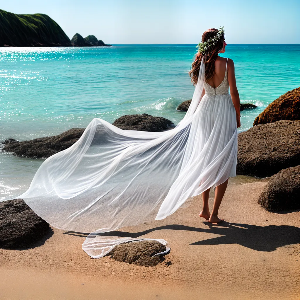noiva praia vestido leve serenidade