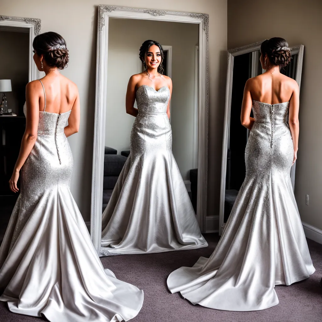 noiva espelho vestido prata brilho 1