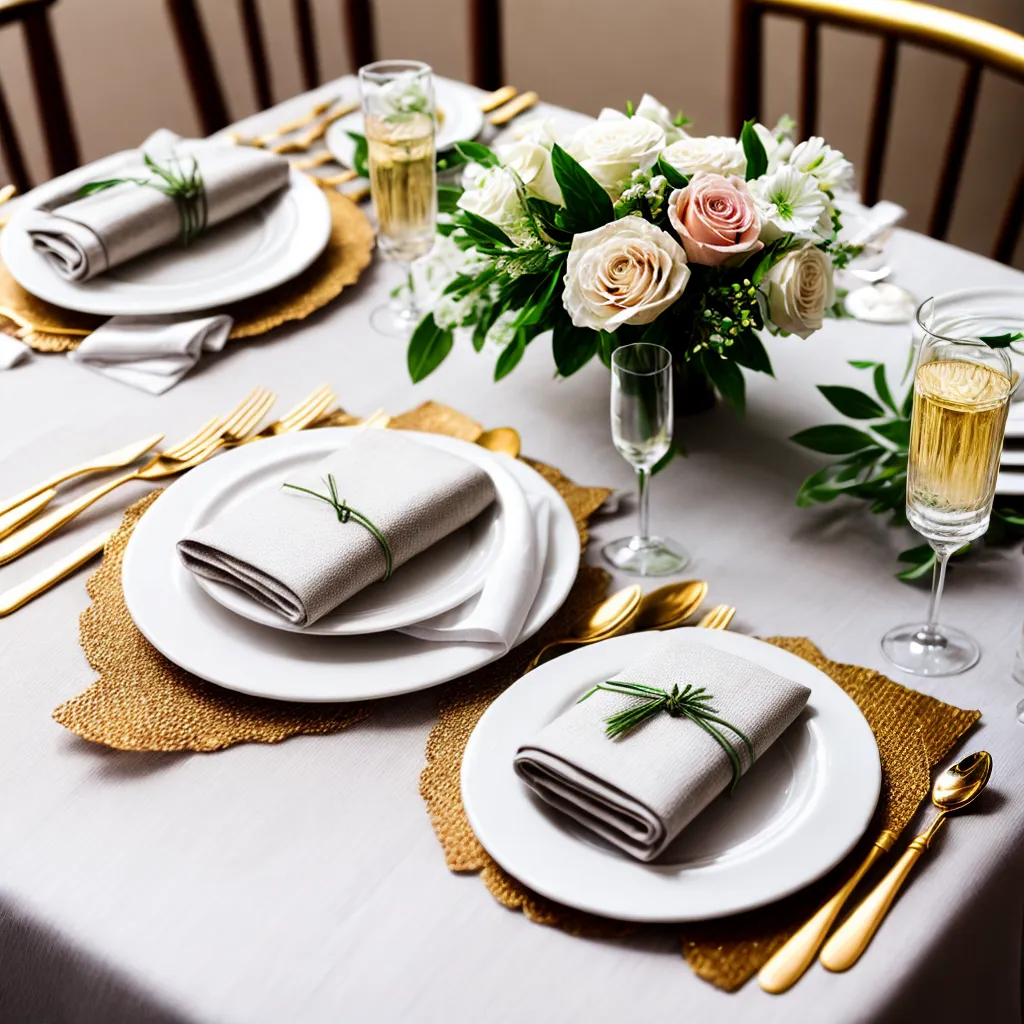mesa casamento elegante branco ouro