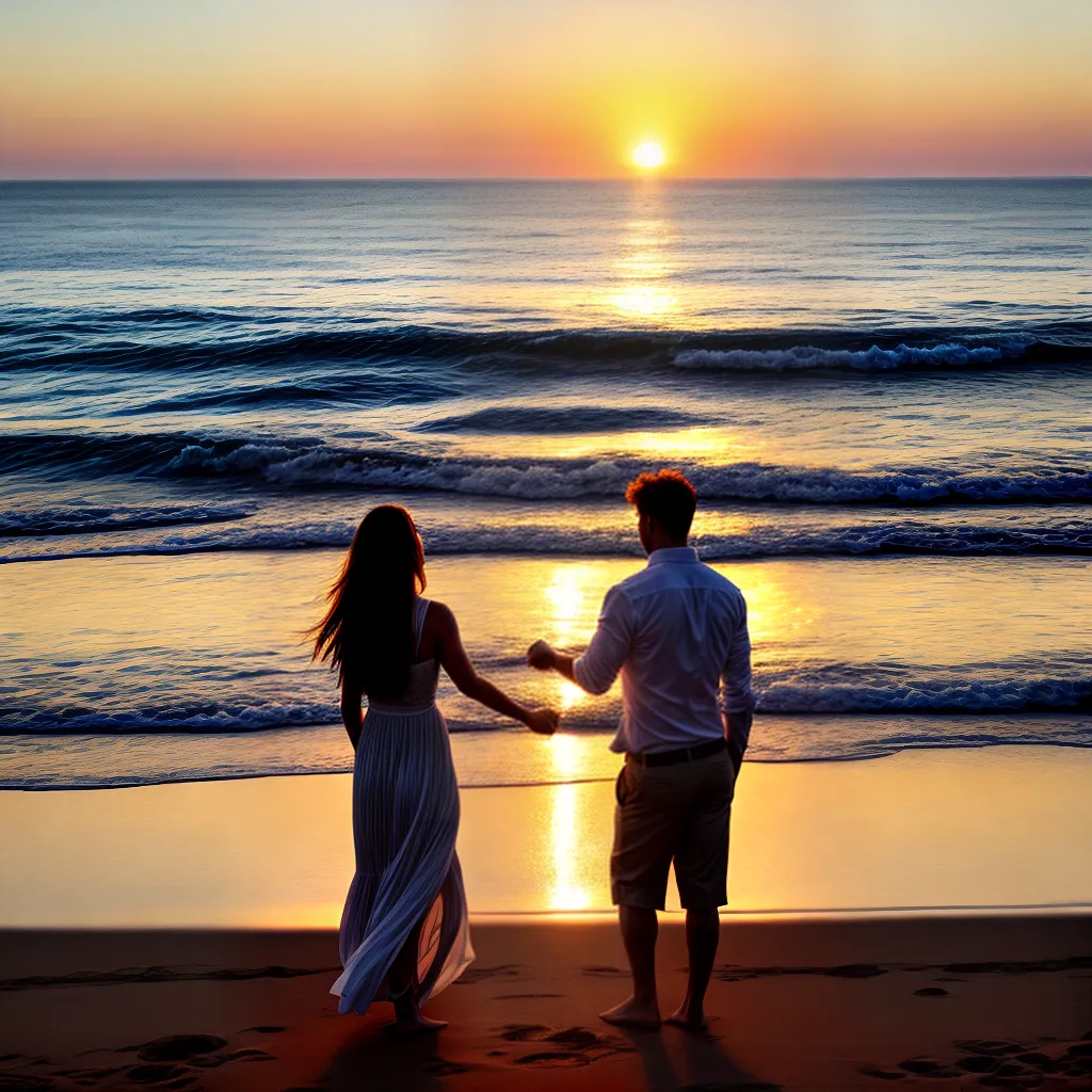 por do sol praia casal casamento