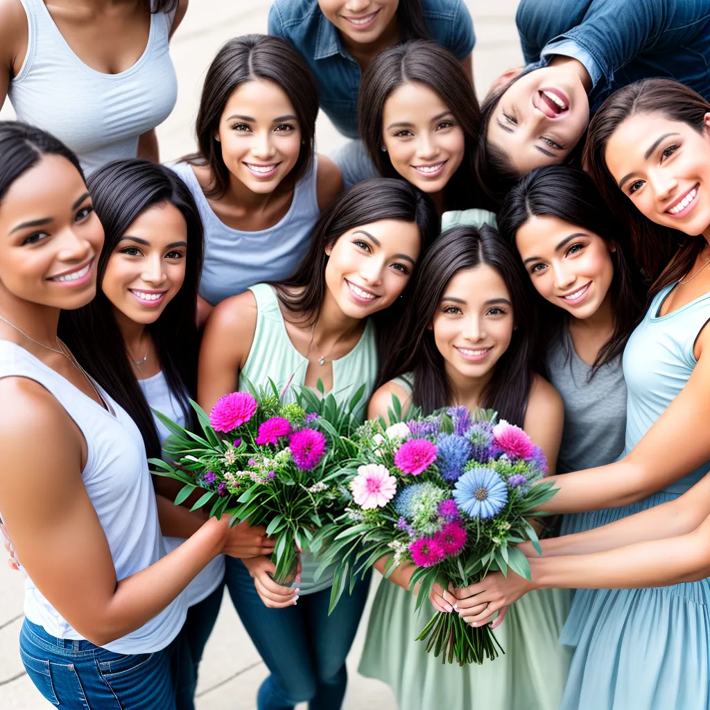 amigos apoio circulo flores