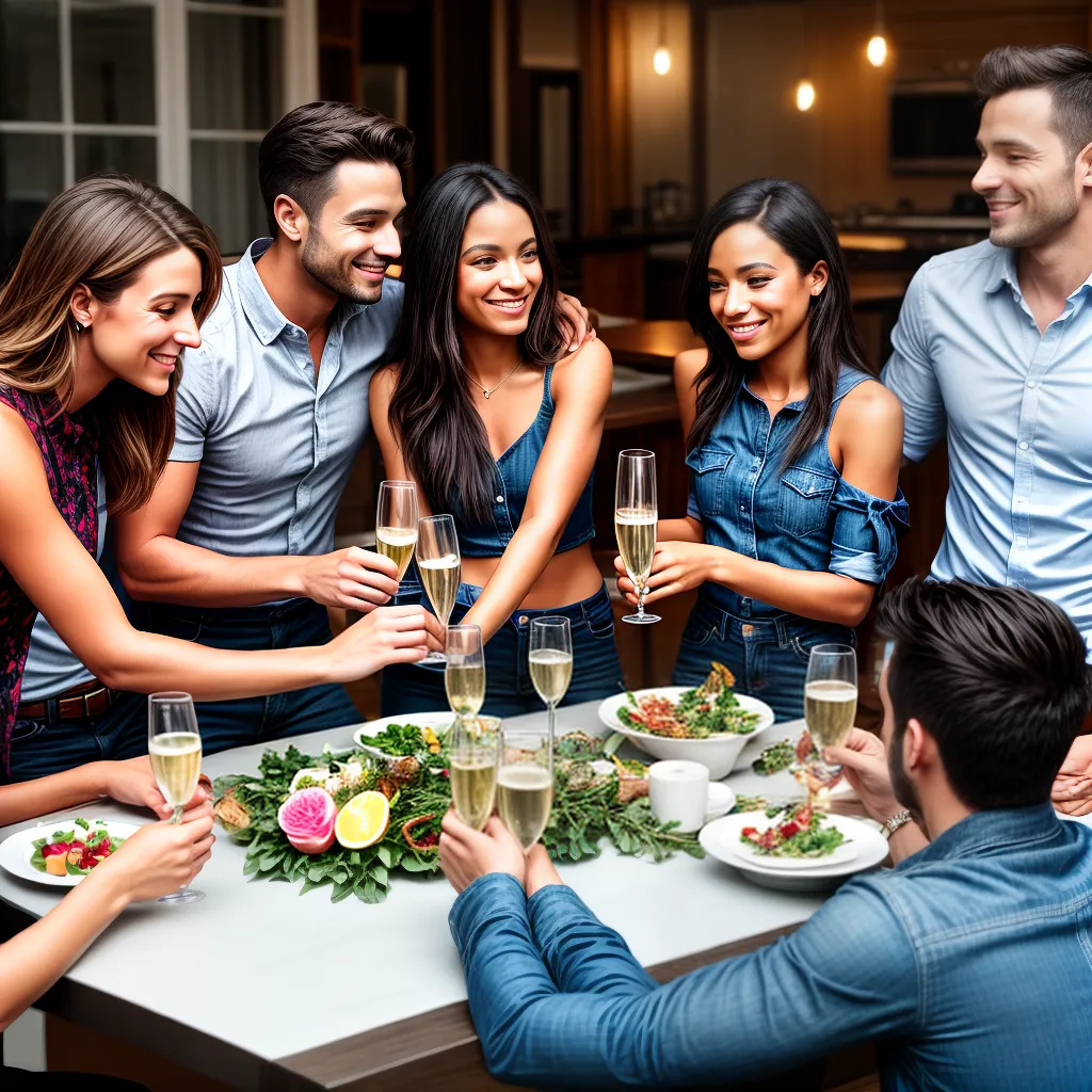 amigos mesa champagne comemoracao desapontado