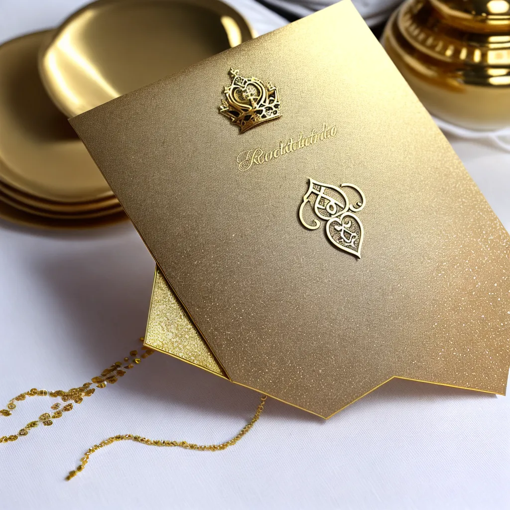 convite casamento real ouro emblema