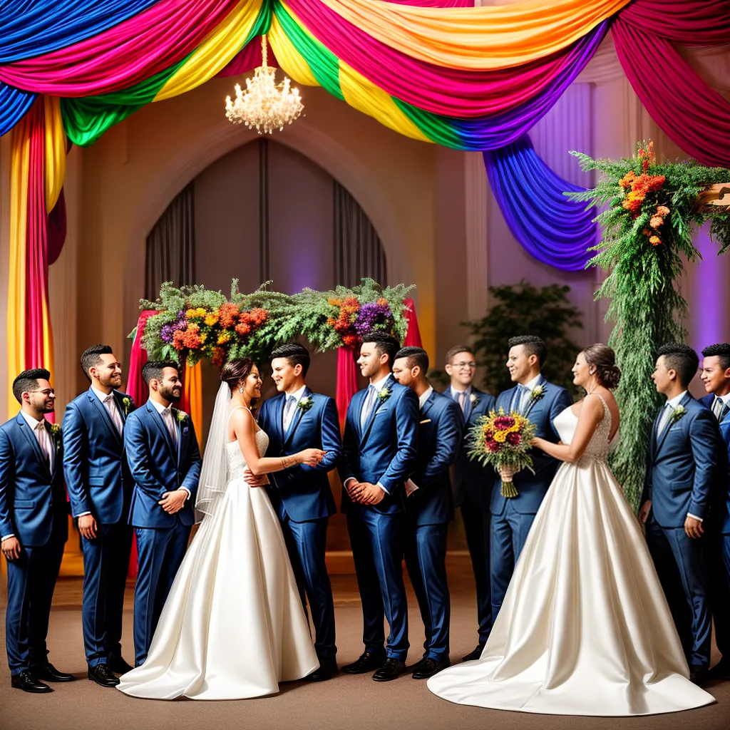 casamento arco iris noivos convidados